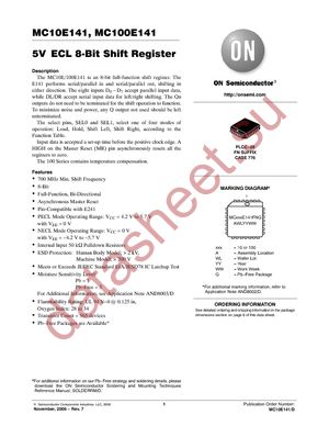 MC100E141FNR2 datasheet  